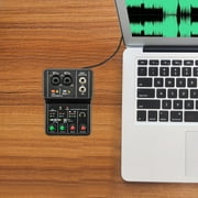 Miumaeov Mini 2 Channel Audio DJ Mixer Console Interface 48V Power Professional Audio Equipment for Studio Live Show Party Recording Microphone/Guitar XLR+6.35mm 3.5mm Stereo in