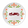 Red Geometric Classic Cars Outline Flower Ceramics Plate Tableware Dinner Dish
