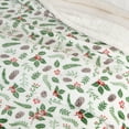 thumbnail image 2 of Great Bay Home Velvet Plush Sherpa Warm and Cozy Holiday Prints  (50" x 60" Throw, Little Holly), 2 of 5