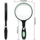 thumbnail image 2 of Large Magnifying Glass 10x Handheld Reading Magnifier For Seniors & Kids - 100mm 4inches Real Glass Magnifying Lens For Book Newspaper Reading, Insect, 2 of 3