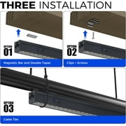 Barrina 4-Pack T5 Magnetic Grow Lights 5000K Full Spectrum Grow Lamps 1FT LED Plant Light Black Cover LED Grow Light Strips 3 Mounting Modes Plug and Play
