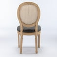 thumbnail image 6 of 2 Pieces Dining Chair Set, Modern Multi-Function Antique Painting Linen Fabric Chair Set of 2 with Rattan Back, Solid Wood Upholstered Kitchen Chair, Gray, 6 of 9