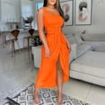 thumbnail image 2 of Sexy One Shoulder Dresses for Women Fashion Solid Colors Strapless Split Long Summer Dress Beach Party Club Dress, 2 of 5