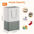thumbnail image 5 of Lifewit 3 x 80 L Laundry Hamper, Freestanding Laundry Basket with Handles, Waterproof Tall Collapsible Clothes Hamper for Laundry Dorm Bedroom Bathroom, Dark-Light, 5 of 9