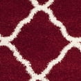thumbnail image 5 of SAFAVIEH Hudson Aline Plush Geometric Shag Area Rug, Red/Ivory, 3' x 3' Round, 5 of 5