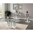 thumbnail image 4 of Furniture of America Manhattan Metal 3-Piece Coffee Table Set in White, 4 of 5