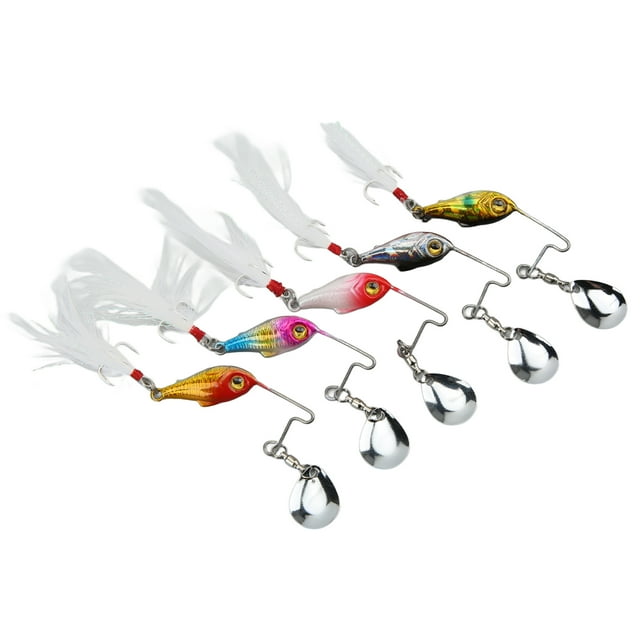 VIB Hard Baits,5PCS Fishing Spin VIB Fishing Spin VIB Metal Lures Metal Mini Spoon VIB Lure High Capacity