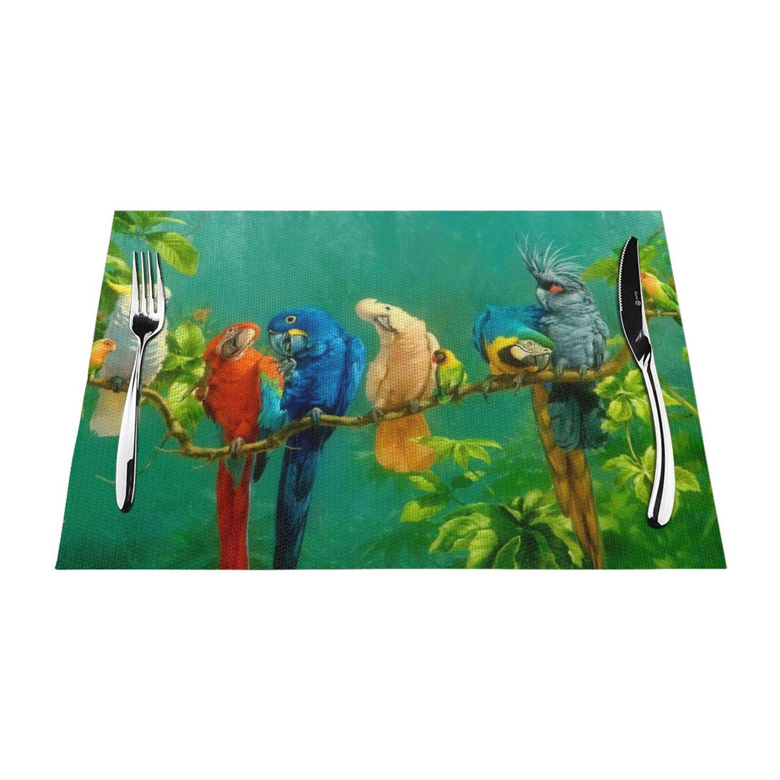 ZNDUO Placemats, 4 PCS Heat Resistant Stain Resistant Woven PVC