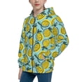 thumbnail image 2 of Naloa Lemon Teenage Zipper Hoodie, Long Sleeve Zip Up Hoodies Casual Jackets Tops for 7-12 Years-Small, 2 of 6