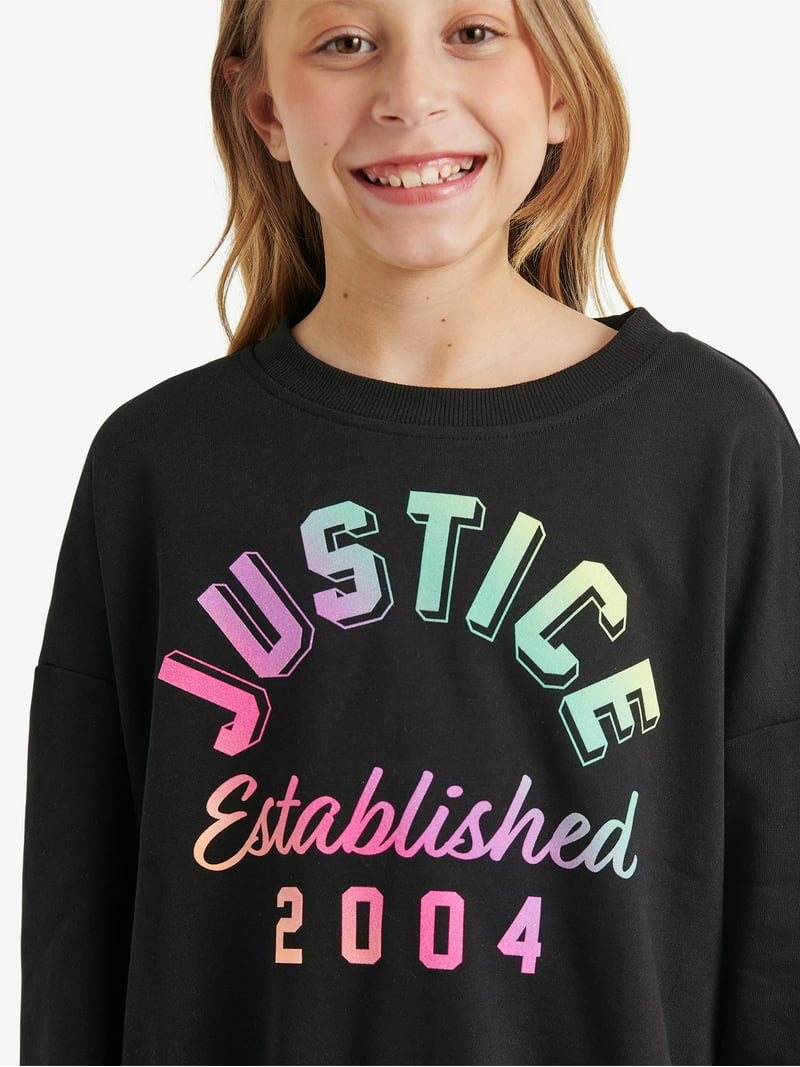 Justice Girls Fleece Crew Neck, Sizes XS - XLP - Walmart.com