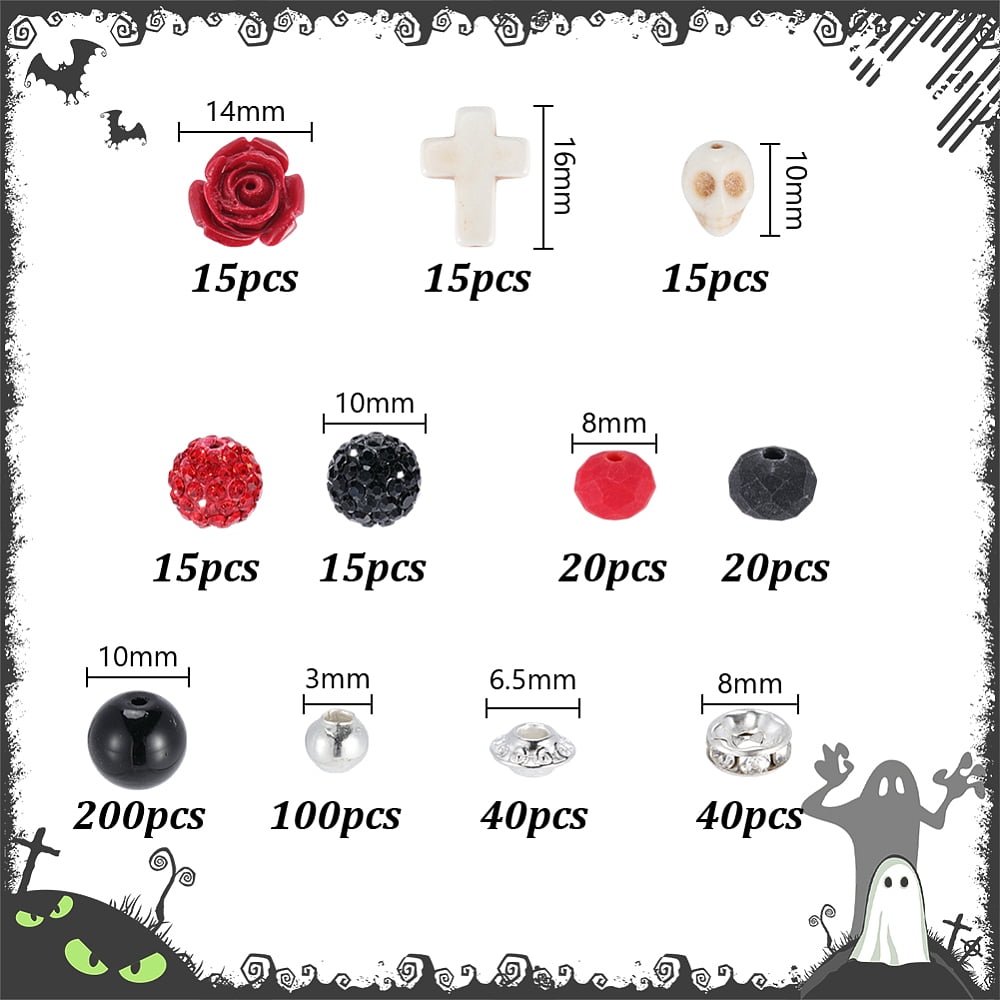 DIY Rose Bracelet/Necklaces Making Kits including Turquoise & Coral Beads Glass & Polymer Clay Rhinestone Beads Iron & Alloy Beads Elastic Thread