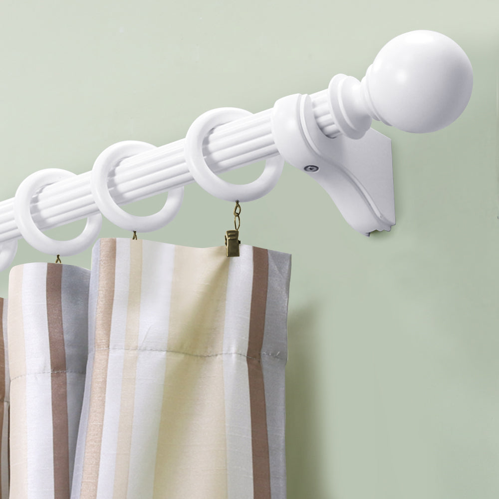 Lumi Mix and Match 6FT 1-3/8 in. Dia. Wood Single Rod in White (6FT 1-Piece)