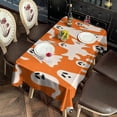 thumbnail image 3 of Orange Halloween Ghosts Rectangle Tablecloth 60"x102",Waterproof Polyester Rectangle Table Cloth, Wipeable Spillproof Polyester Tablecloth for Dining, Camping, Indoor and Outdoor, 3 of 6