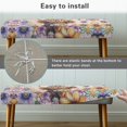 thumbnail image 6 of XYZCANDO Calf Floral Design with Elastic Band Dining Bench Covers, Washable Polyester Spandex Rectangle Bench Cover for Living Room Dining Room, 6 of 9
