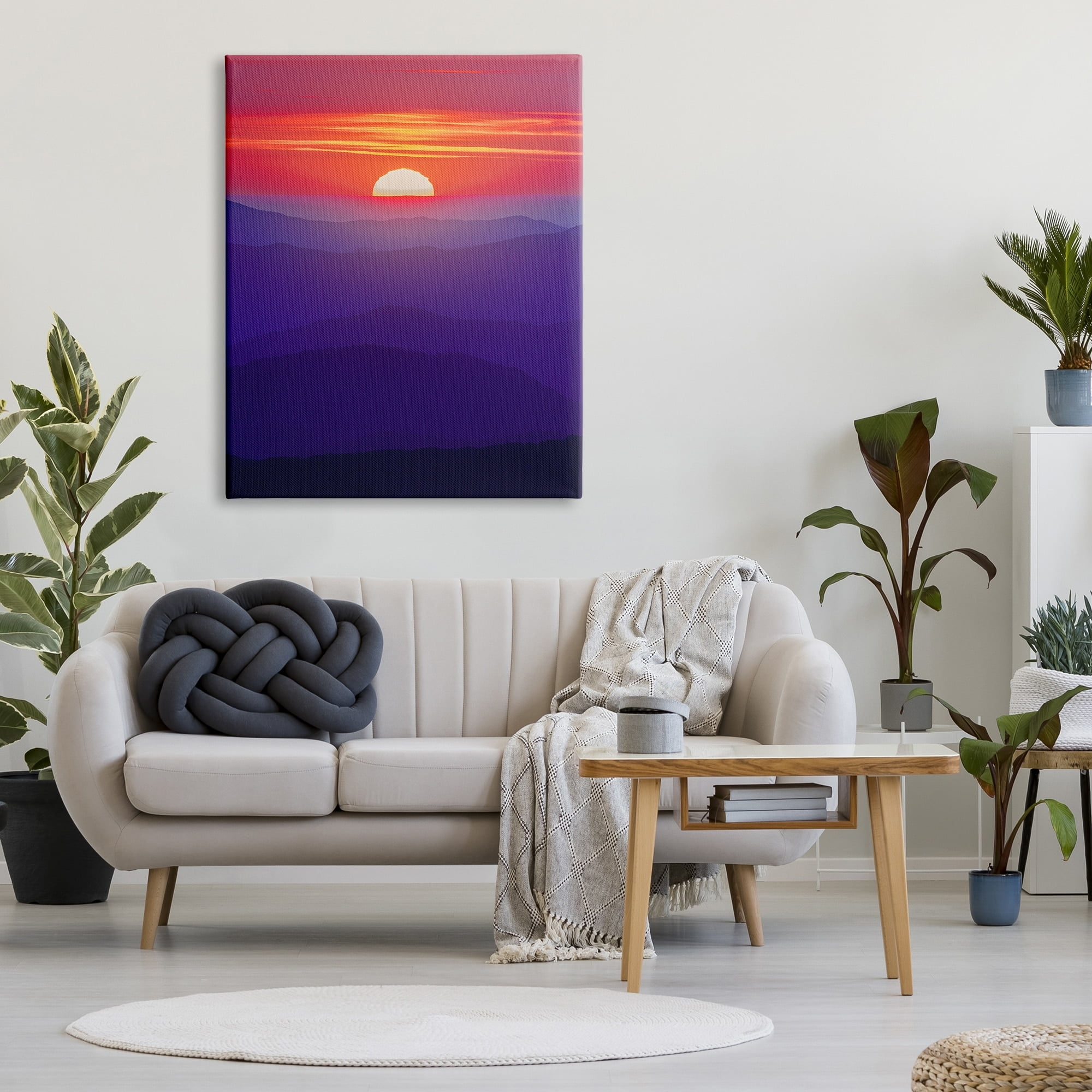 Stupell Red Sunrise Mountain Horizon Landscape Photography Gallery Wrapped Canvas Print Wall Art