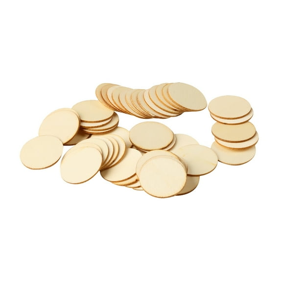 Golden Round Wood Piece for Decor Craft Perfect DIY Home Store Party 50pcs