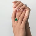 thumbnail image 5 of Gem Stone King 925 Sterling Silver Green Nano Emerald Ring for Women (6.80 Cttw, Gemstone May Birthstone, Emerald Cut 14X10MM, Available in Size 5, 6, 7, 8, 9), 5 of 6