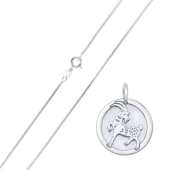 Goat Chinese Zodiac Pendant Necklace, Sterling Silver 925
