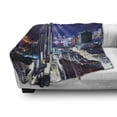 thumbnail image 3 of City Soft Flannel Fleece Blanket, Downtown in Hong Kong Urban View at Night High Rise Buildings Modern Business District, Cozy Plush for Indoor and Outdoor Use, 60" x 80", Multicolor, by Ambesonne, 3 of 6