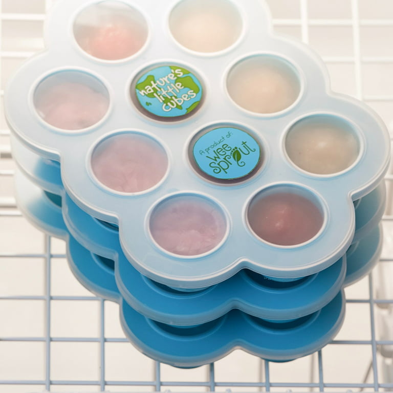 Silicone Baby Food Freezer Tray with Clip-On Lid by WeeSprout - Perfect Storage