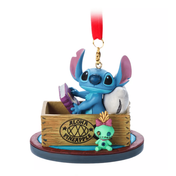 Disney Parks Stitch and Scrump Aloha Sketchbook Christmas Ornament New with Tag