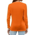 thumbnail image 3 of Hearthz Long Sleeve Cotton Shirts for Women Fall V Neck Shirts for Women Henley Button Down Women Plus Size Blouses, 3 of 4