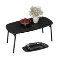 thumbnail image 7 of Ktaxon No Assembly Folding Coffee Table, 31.5" Portable Floor Desk Rectangle Wood Small Table for Apartment, Living Room, Office, Black, 7 of 7