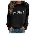 thumbnail image 2 of DDAPJ pyju Long Sleeve T-shirt for Women Dog Paw Heart Print Pullover Tops Teen Girls Cute Graphic Tees Loose Casual Round Neck Raglan Top Valentine's Day Fashion Gift Ideas Black L, 2 of 5