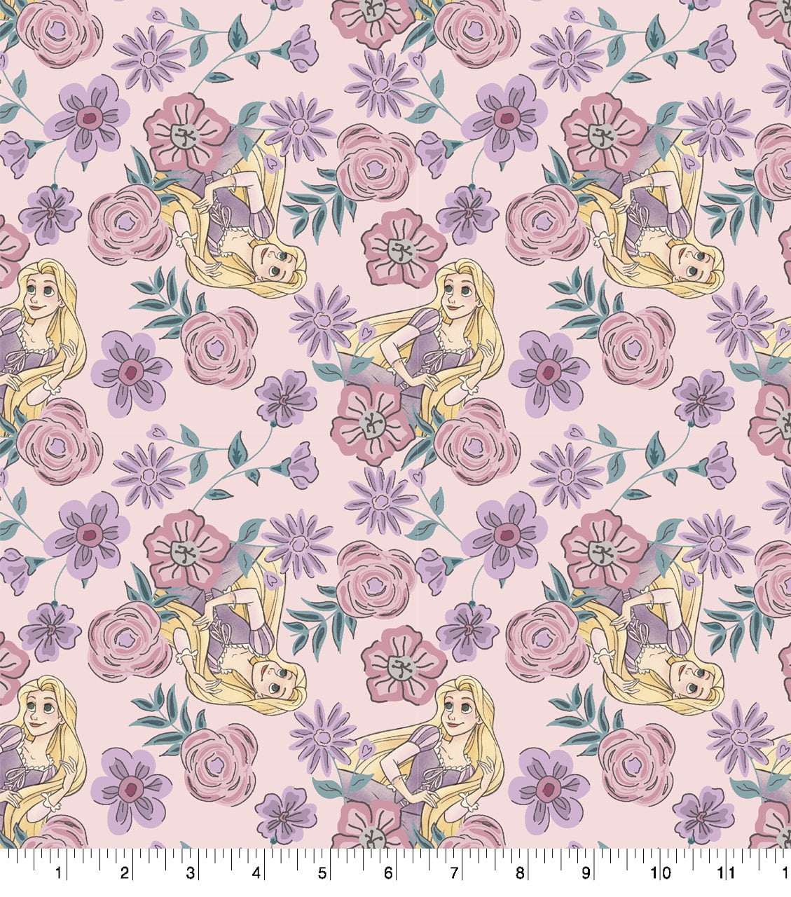 Disney Rapunzel Floral Cotton Fabric