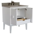 thumbnail image 5 of 31 in. Single Wooden Vanity  White with White Concrete Top Rectangle Sink, 5 of 21