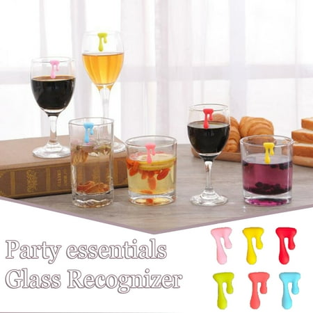 

Glass Recognizer Creative Silica Gel Label Red Wine Cup And Rea Cup Pendant 6PC