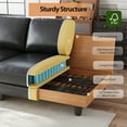 thumbnail image 6 of 83" Couch Premium PU Leather Sofa, Comfy Deep Seat 3 Seater Couch for Living Room, Oversized Loveseat with 2 Pillows, Black, 6 of 10