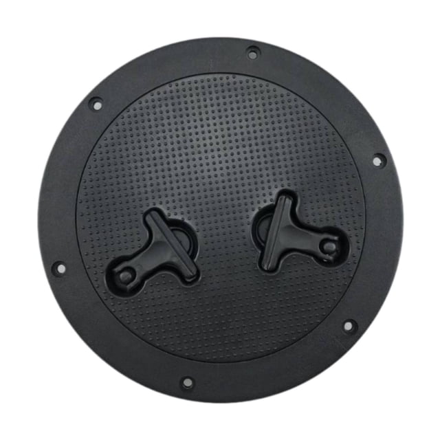 S SERENABLE Marine Boat Deck Cover Reinforced Two Rotatable Handles Inspection Lid Black
