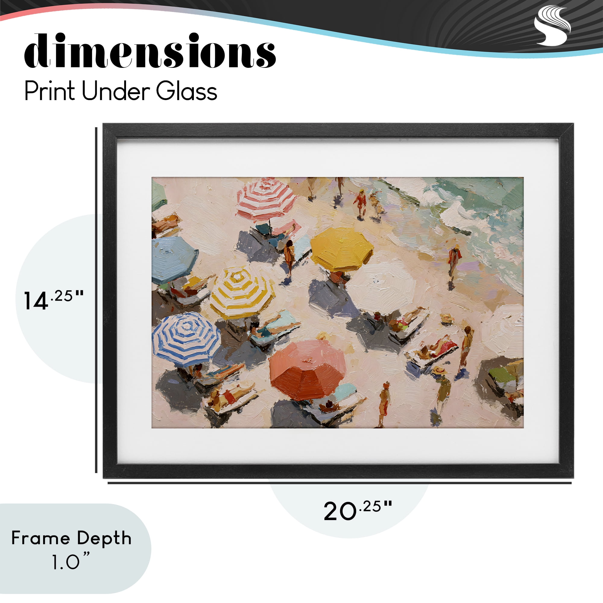 Stupell Industries Summer Beach Fun Expression Black Framed Print Under Glass, design by Jacky Ngan