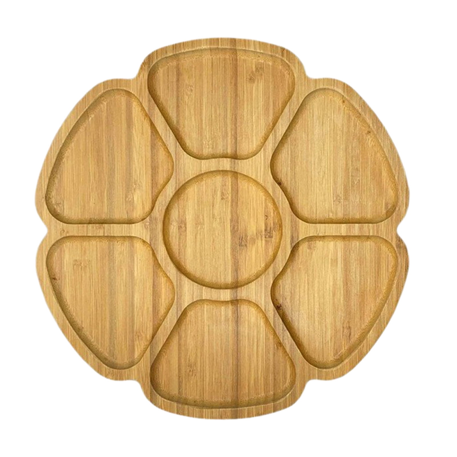 Round Wood Serving Board, Flower Food Serving Tray, for Kitchen Appetizers, Wooden Cutting Chopping Board, for Meat, Vegetables, Bread, Charcuterie, Cheese Board, 11.6 Inches