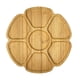 thumbnail image 2 of Bandeja de madera para aperitivos con compartimentos | Bandeja para servir aperitivos con forma de pétalo | Plato para fiestas y reuniones, 2 of 6