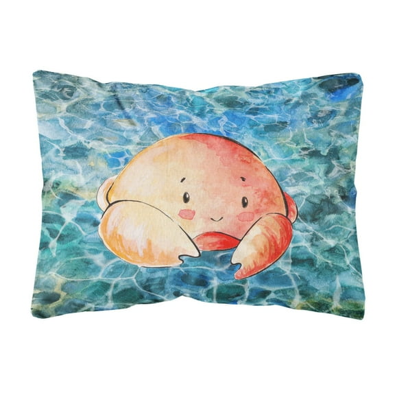 Carolines Treasures BB8523PW1216 Crab Canvas Fabric Decorative Pillow, 12H x16W, multicolor