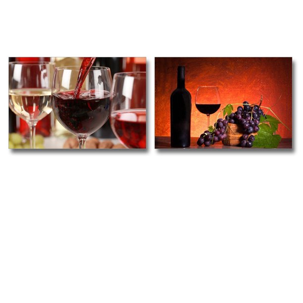 Canvas Prints Wall Art Red Wine Pouring Into A Wine Glass Modern Home Deoration Wall Decor Giclee Printing Wrapped Canvas Art Ready To Hang 16 X24 X 2 Panels Walmart Com