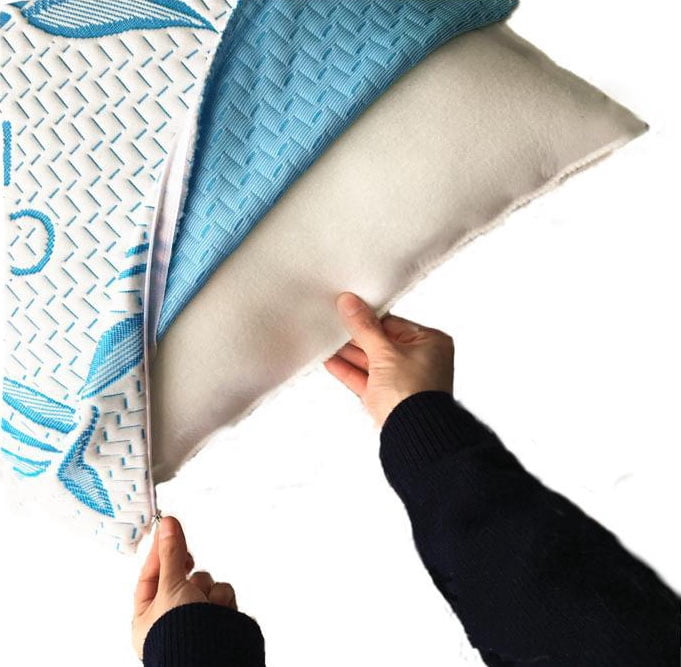 Cool Bamboo Pillow Queen Size (20"x30") for Sleeping, Soft Shredded Adjustable Memory Foam Washable Zippered Breathable Cover, Relieves Neck Pain Asthma for Back