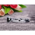thumbnail image 3 of Round Cut 2 Carat Stacking Matching Band Black Diamond Moissanite Engagement Ring Bridal Set Anniversary Gift 10k White Gold, 3 of 5