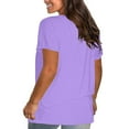 thumbnail image 2 of Purple Women's Short Sleeve T-shirt, Women'S Casual Solid Color Cotton Tops Round Neck Short Sleeve Tops Shirts Loose Shirts T Shirts Casual Loose Tops,Women's Short sleeve T-shirt XL, 2 of 8