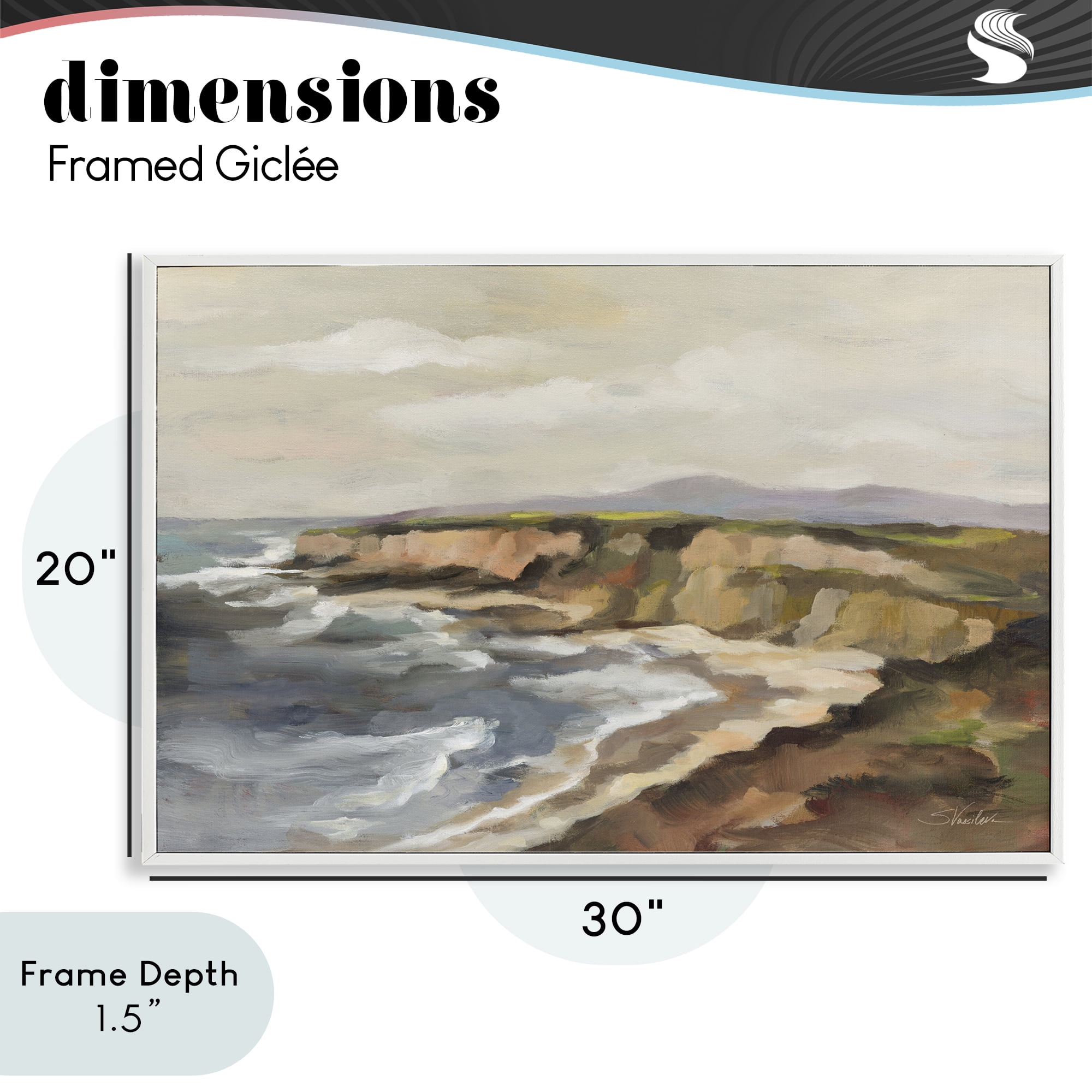 Stupell Industries Rocky Coast Expression White Framed Giclee Art, design by Silvia Vassileva