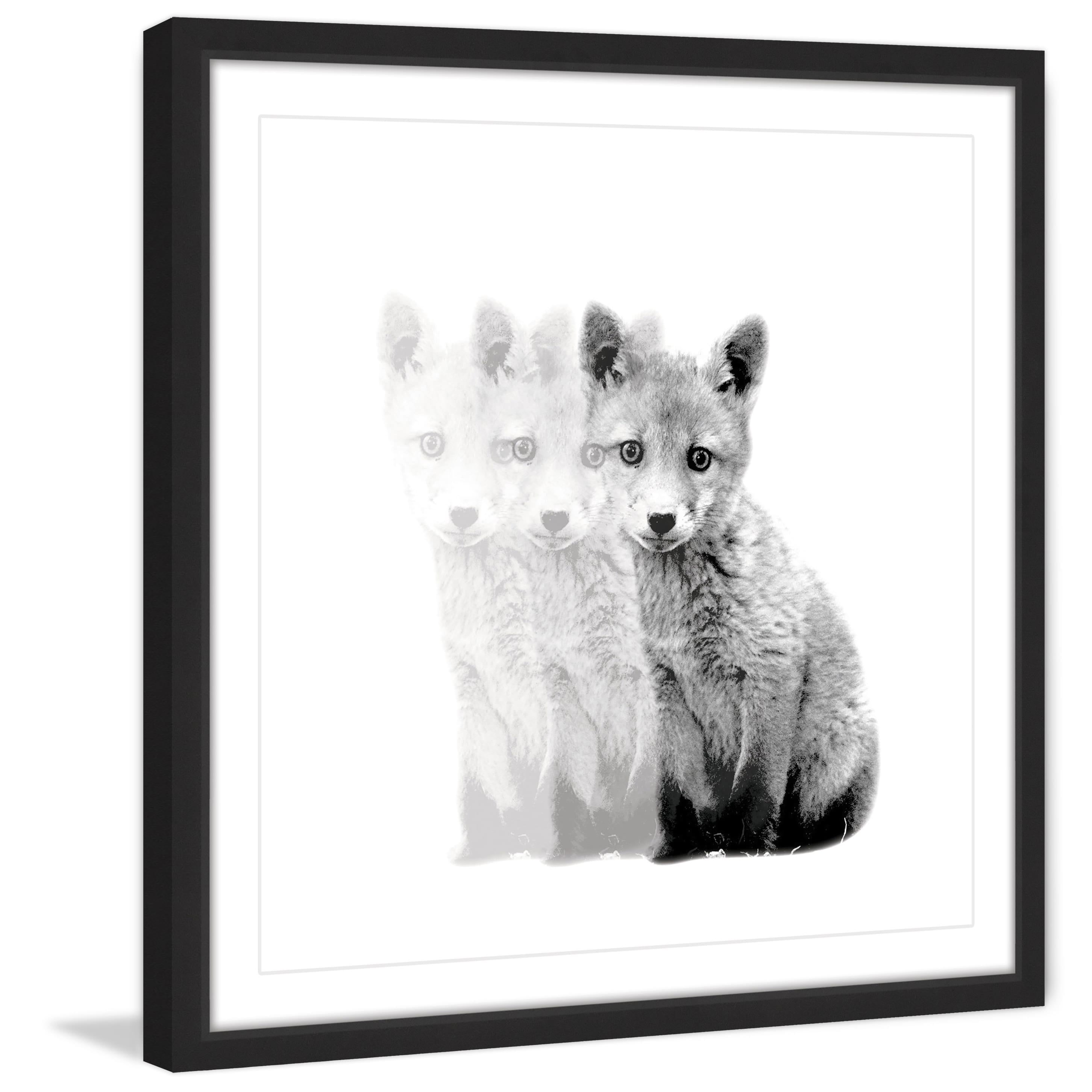 Marmont Hill "Shadow Fox" by Katarina Snygg Framed Painting Print
