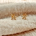thumbnail image 3 of Faty-T Gold Earrings for Women Trendy 14K Gold Plated Small Starfish Stud Earrings Dainty Lightweight Minimalist Simple Hypoallergenic Earrings Jewelry Gifts for Her, 3 of 7
