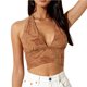 thumbnail image 1 of Txlixc Blusas recortadas con cuello halter para mujer, suéter sin mangas con cuello en V Txlixc Sexy, 1 of 9
