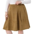 thumbnail image 2 of DARING DIVA Women's Plus A Line with Pockets Elastic Midi Skirts 1X Brown, 2 of 6