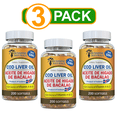 thumbnail image 2 of Sunshine Naturals Cod Liver Oil Dietary Supplement, 200 Softgels, 3 Pack, 2 of 6