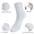 thumbnail image 4 of Deago 6 Pairs Mens Athletic Crew Cushioned Socks Running Performance Breathable Sports Socks (Black+White), 4 of 8