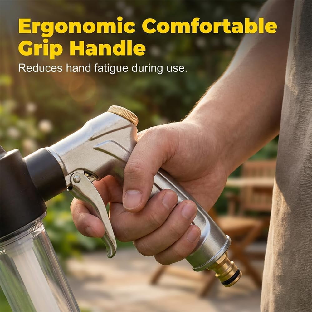 Turn Any Hose into a High Pressure Water Cleaning Jet, 2026 New Heavy Duty Garden Hose Nozzle, Multi Function Lawn Garden Watering Sprayer for Car Patio Garden Yard Cleaning