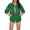 Green, variant on Women's Oversized Long Sleeve Denim Shacket Fringe Front Lapel Collar Button up Jean Outerwear for Western Festival Party Black S